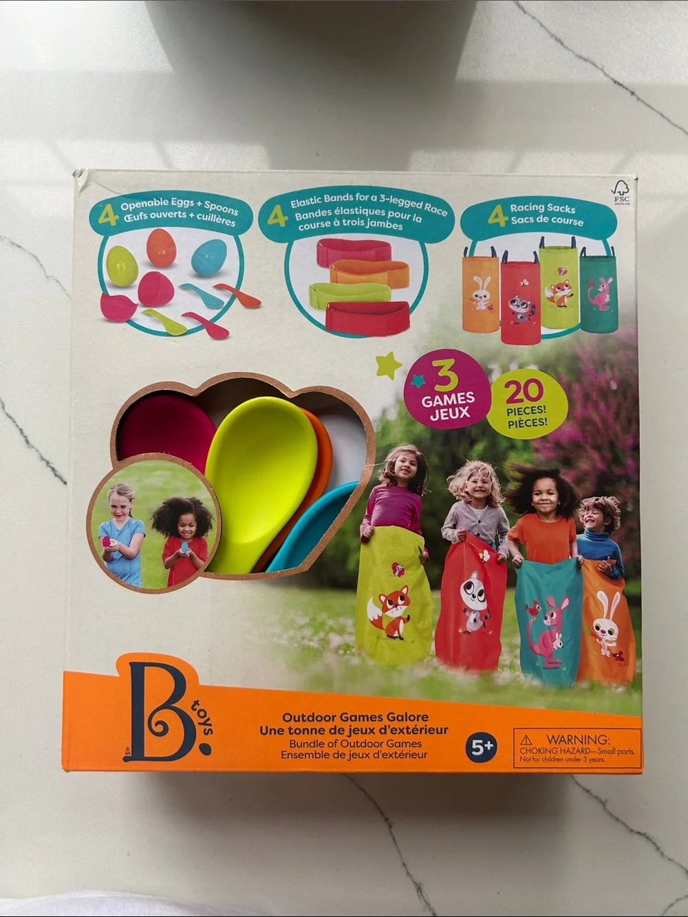 B. Toys Outdoor Games Galore - Multicolor Kids Sack Race & Egg Spoon Set